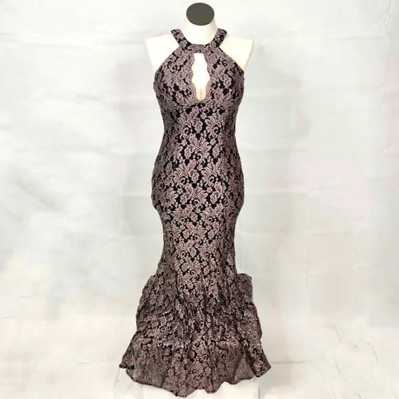 Night Way Collections | Dresses | Nwot Nightway Glitter Lace Mermaid Gown  With Scalloped Bodice Sz 6 | Poshmark
